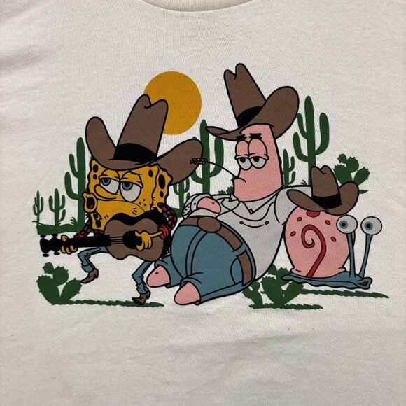 Nickelodeon Cowboy SpongeBob Squarepants and Patrick Starr Tee XL - Picture 2 of 4